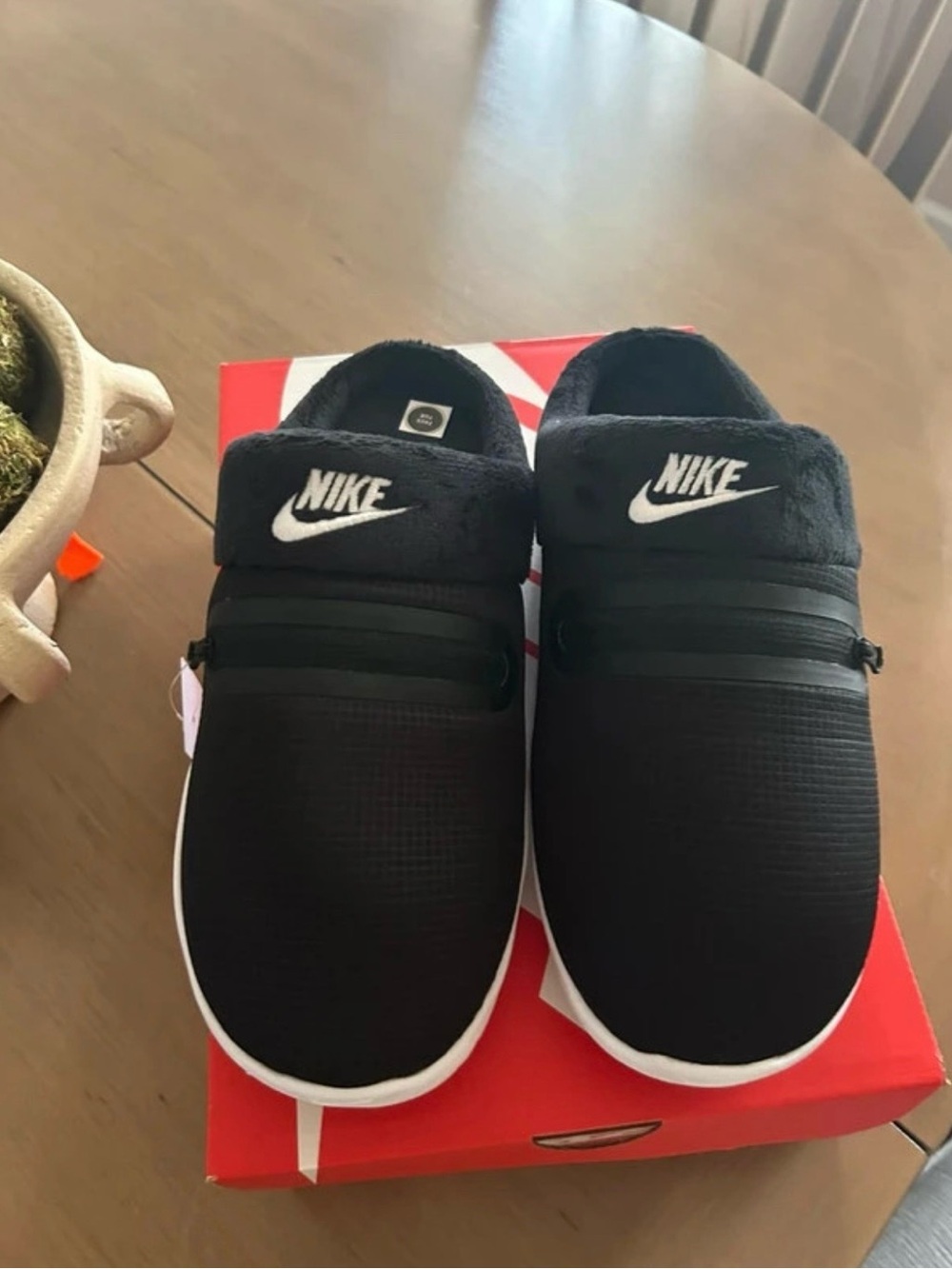 Nike Black and White Slip-On Loafers
